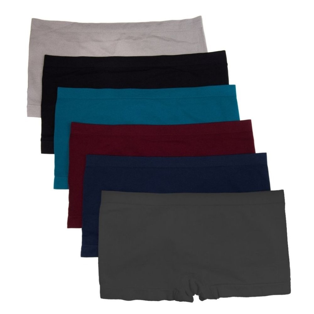 6 Pack Women's Plus Boyshorts Seamless 1X-3X A8+ Winter New NWB